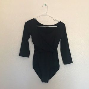 Black medium length sleeve leotard